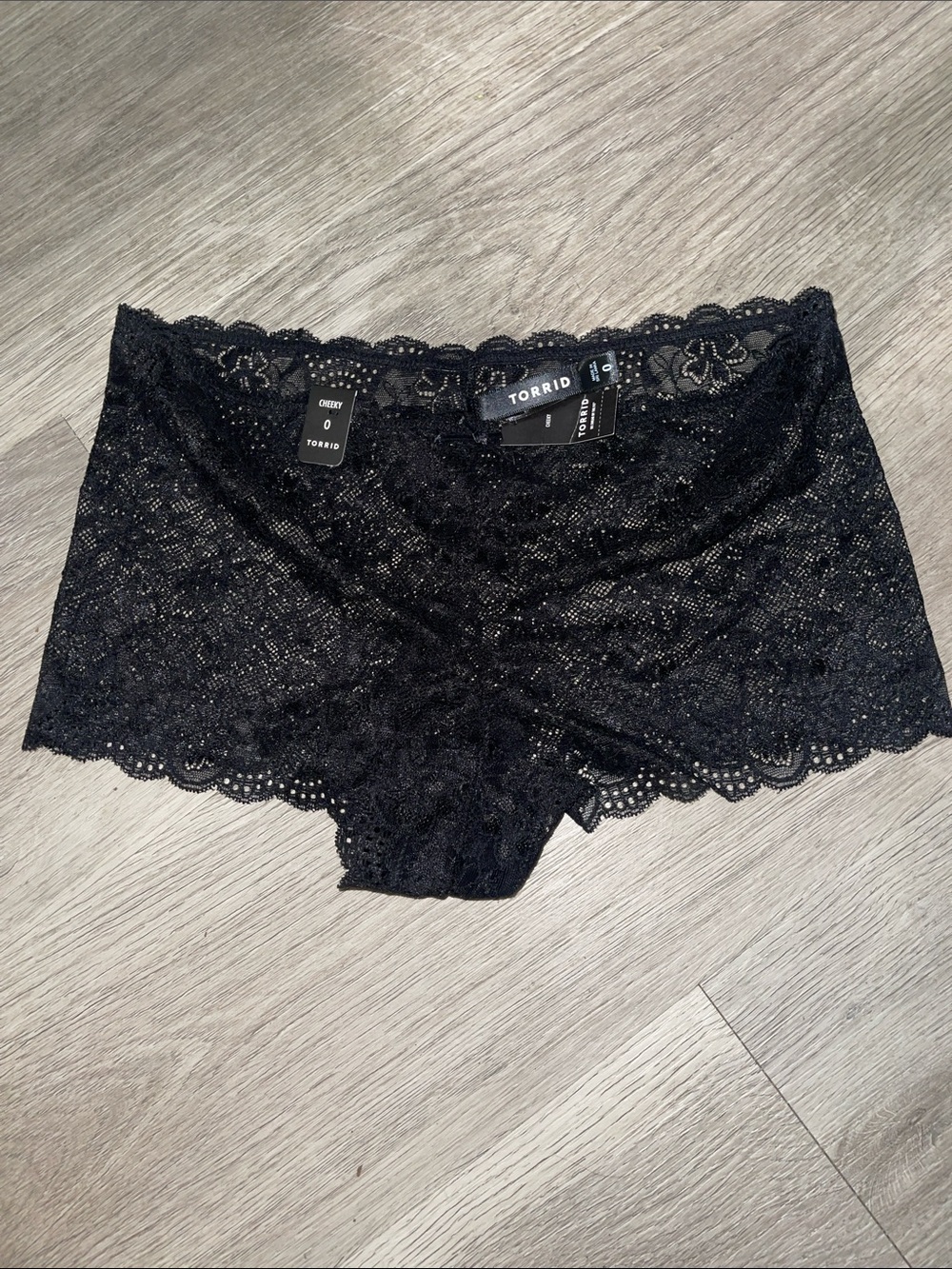 Torrid Black Floral Lace Boyshort Panty